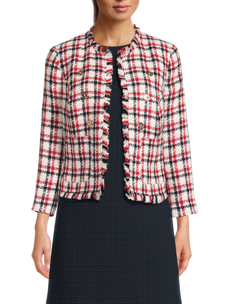 

Клетчатая куртка с открытым передом Tommy Hilfiger, цвет Scarlet Multi