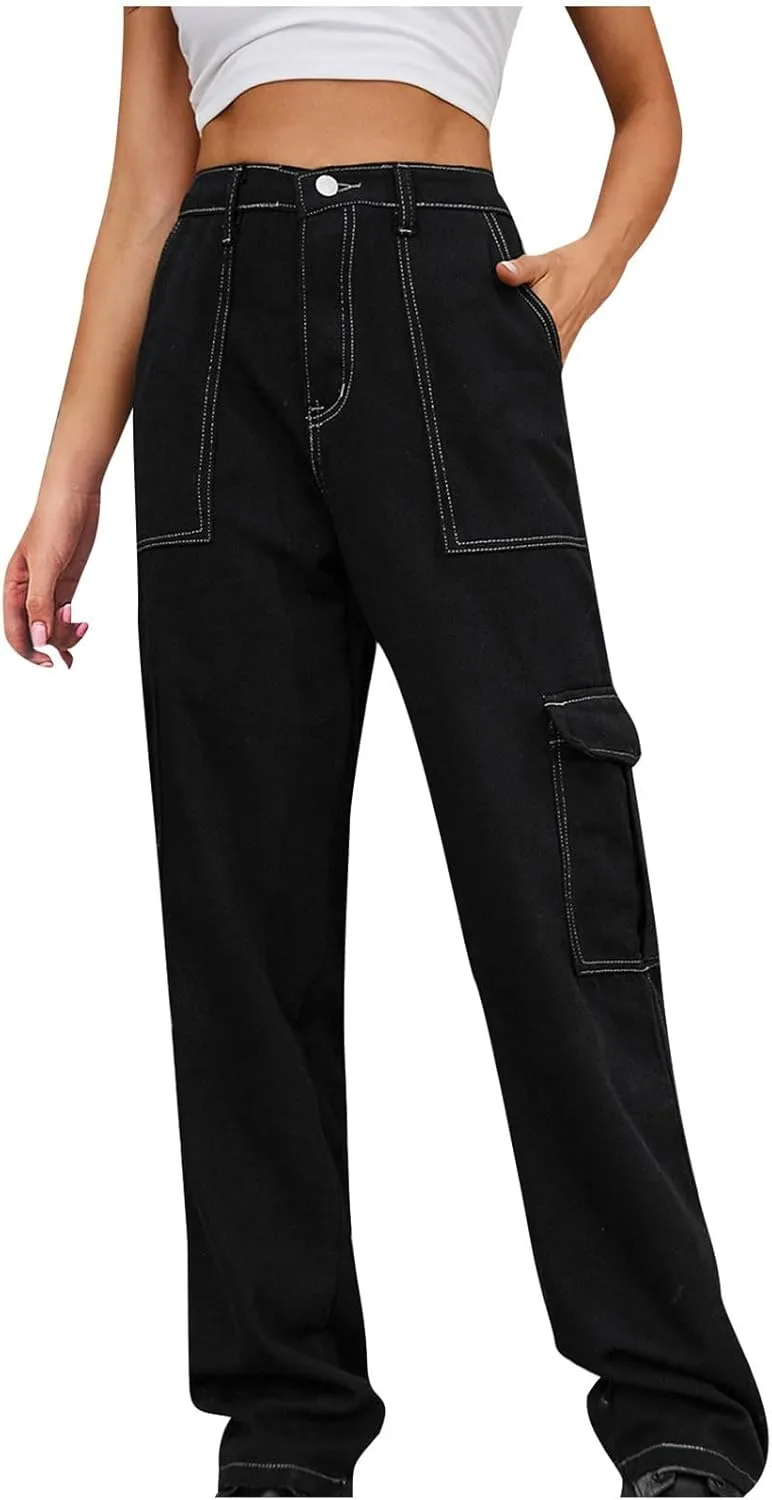 Брюки-карго Baggy Jeans Y2K женские с высокой талией