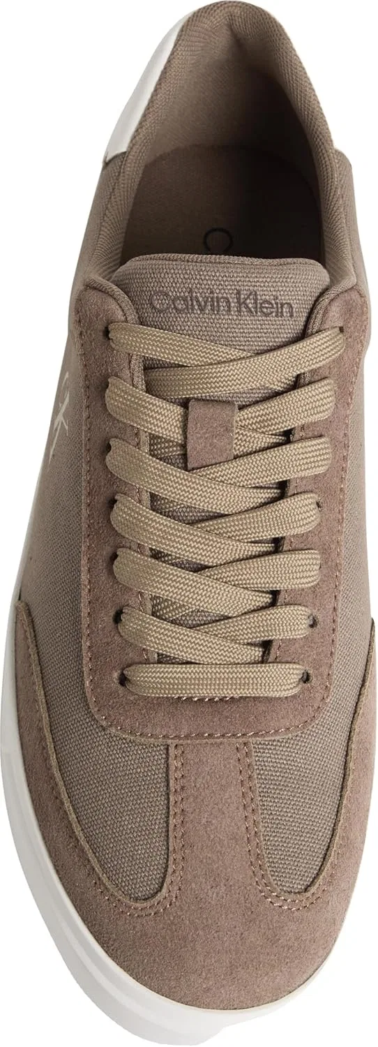 Мужские низкие кроссовки Calvin Klein Prof Cupsole CV HM0HM02236, Khaki Desert Taupe Bright White — фото 4