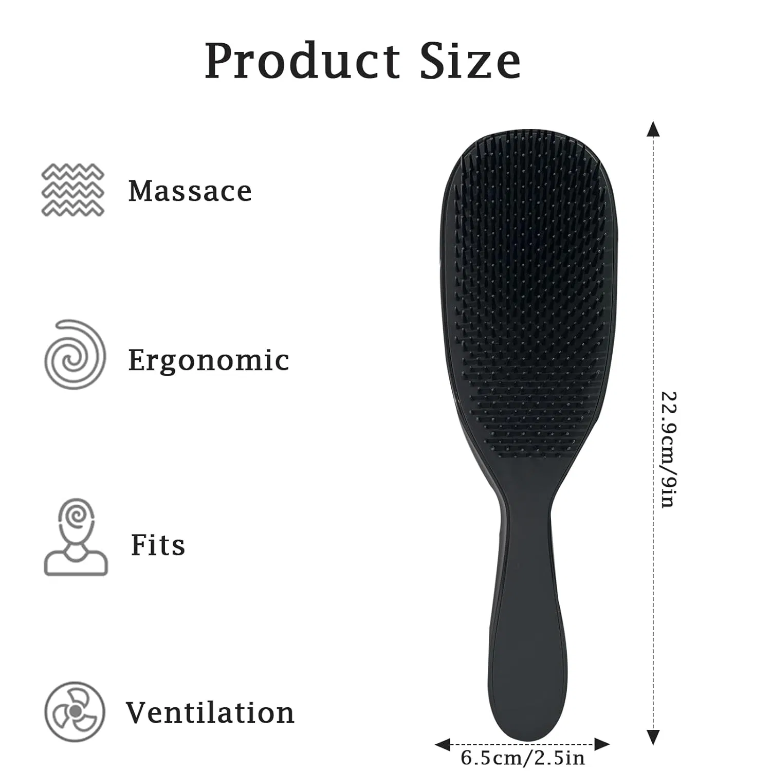 Профессиональная расческа DDUP Hair Detangler для распутывания волос Ddup, Black — фото 2