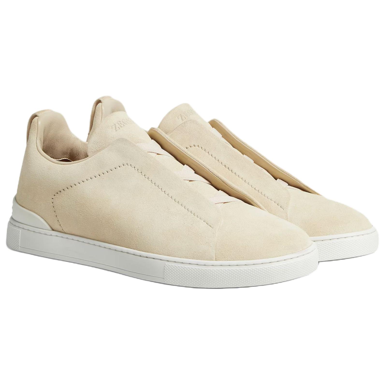 Ermenegildo Zegna Zegna Triple Stitch Low Top Skateboard Shoes мужские, бежевые — фото 3