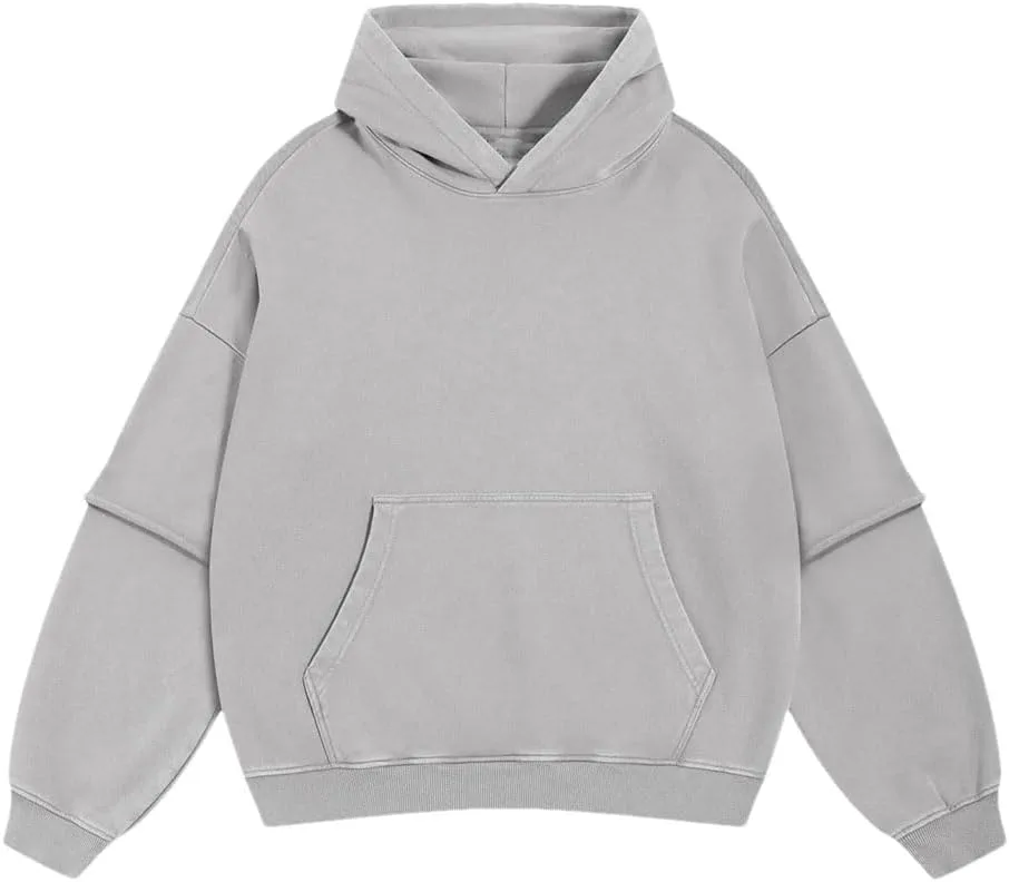 

Однотонный капюшон мужской худи большого размера