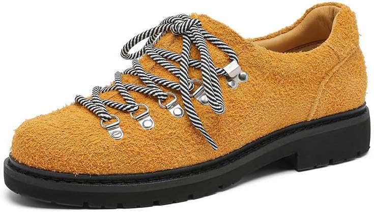 

Мужские кроссовки Oxford Santimon из искусственной зернистой кожи и замши с шнуровкой - противоскользящие модные классические повседневные ботинки, желтый