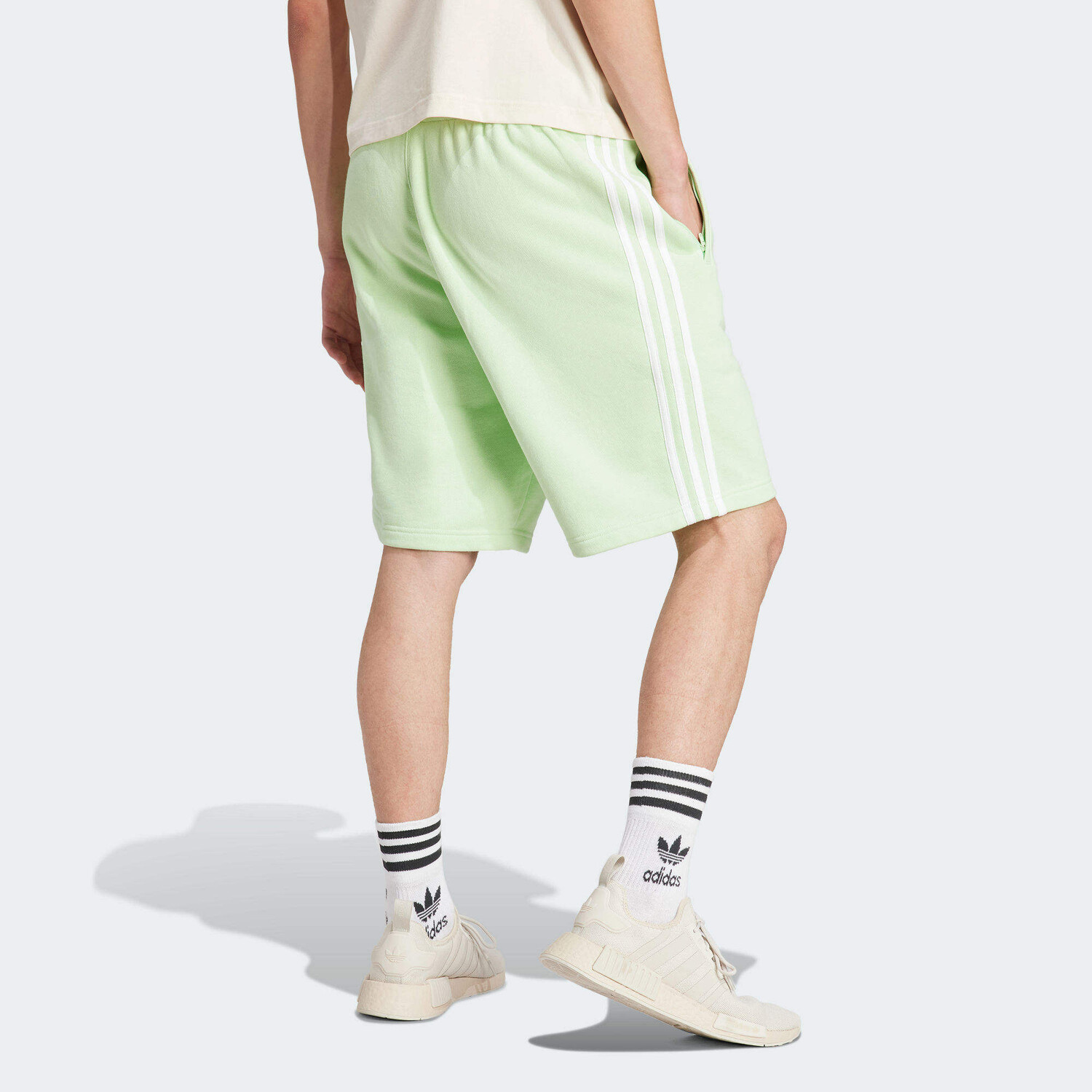 Повседневные шорты с тремя полосками, мужские, зеленые Adidas Originals, зеленый — фото 3