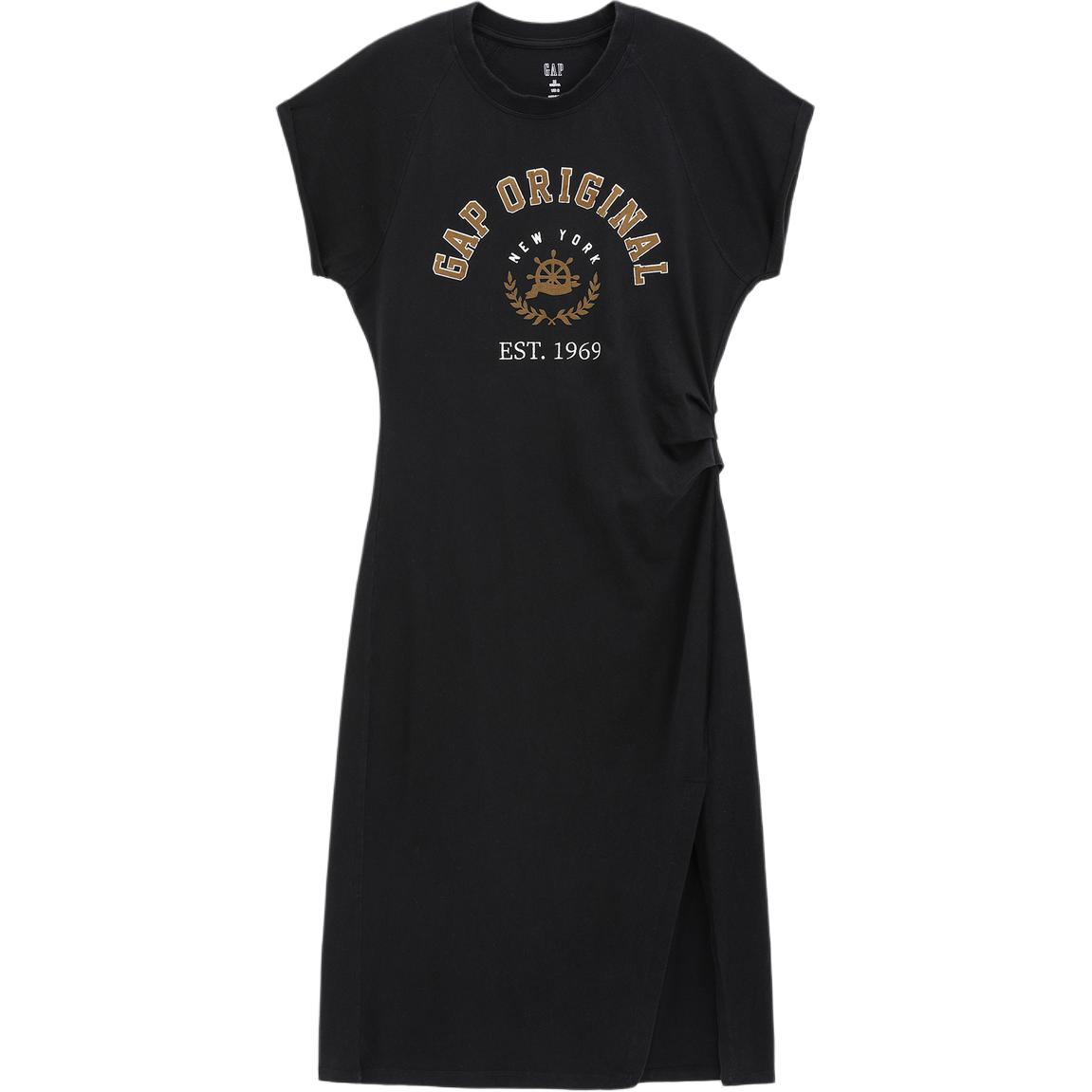 

Женское платье с коротким рукавом GAP, черный