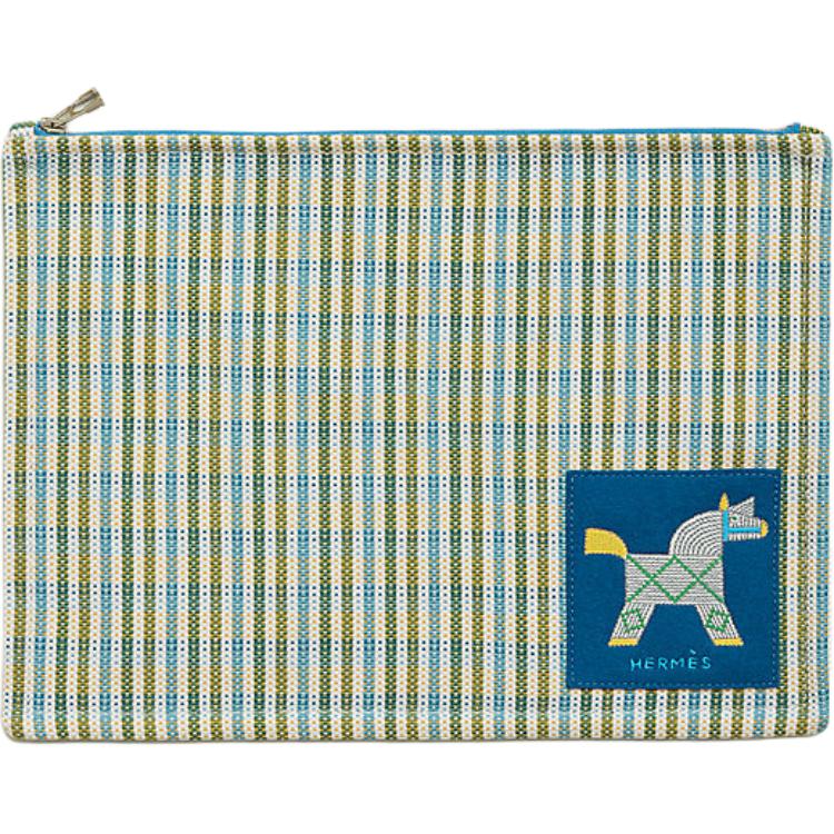 

HERMES Хлопковая дорожная сумка для хранения женская синяя, Blue