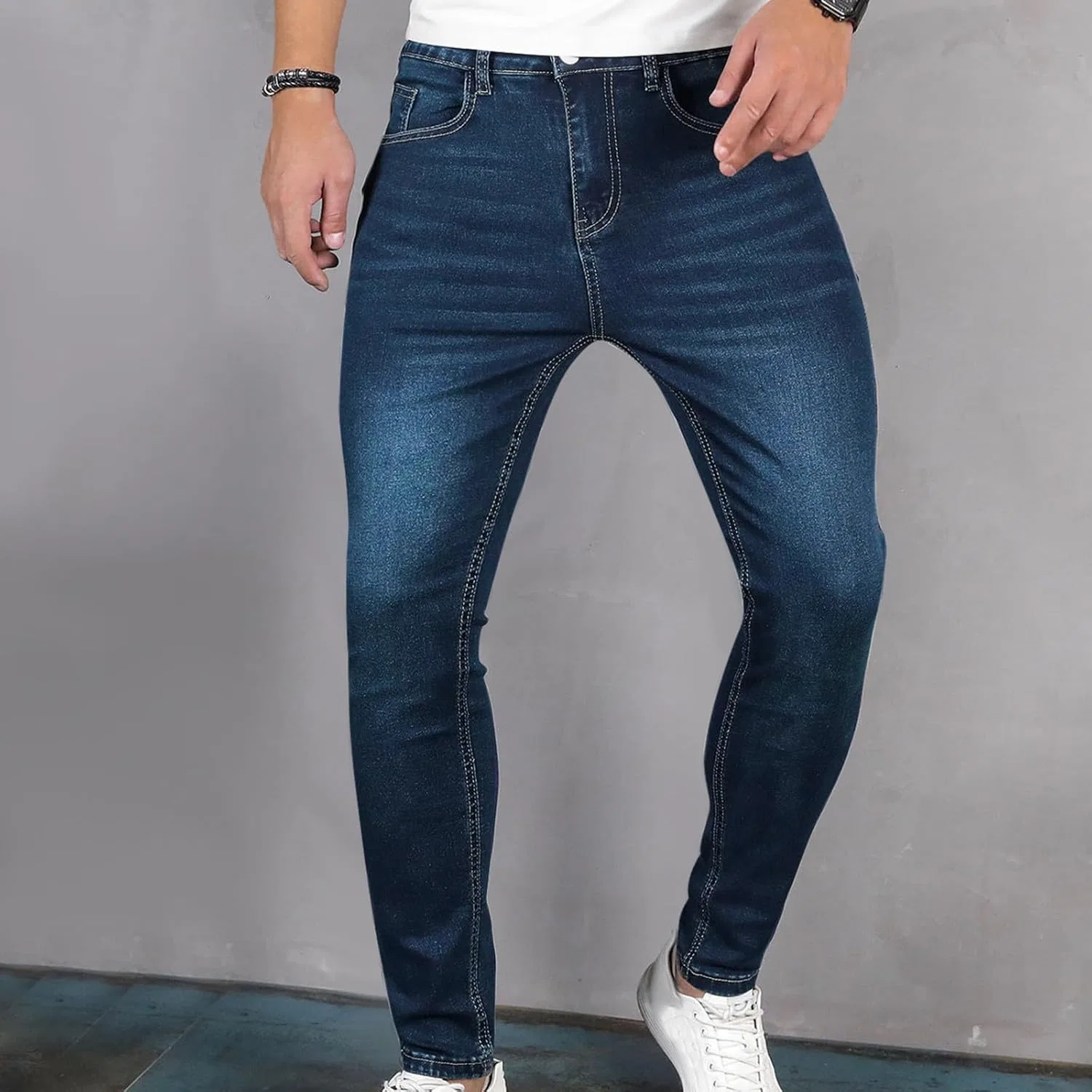 Джинсы Slim Fit Синие — фото 4