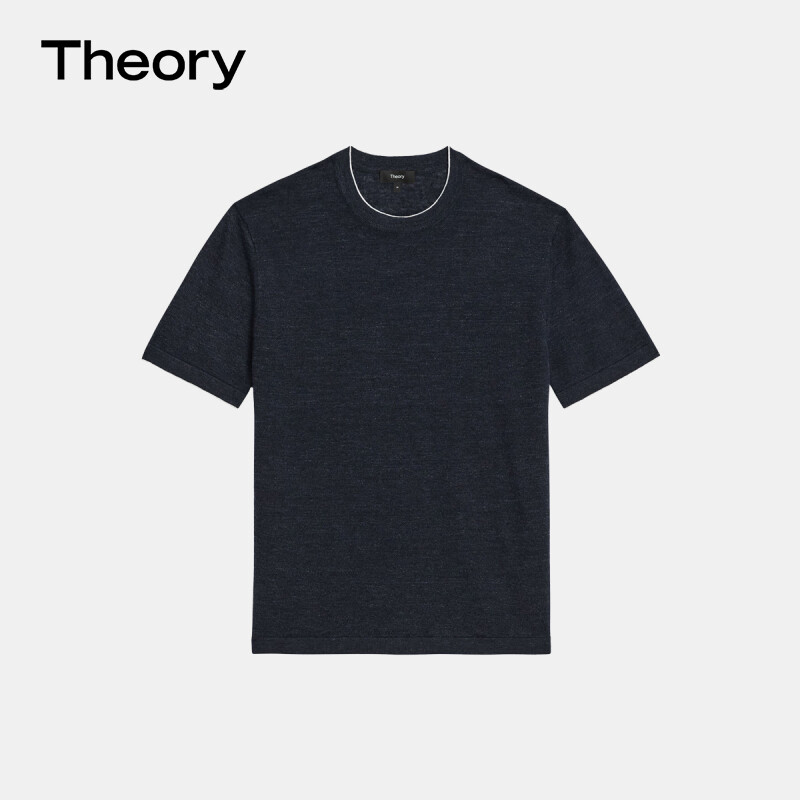 

Футболка льняная мужская Theory с круглым вырезом, синий