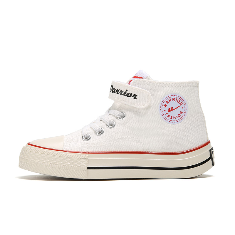 

Устойчивые к скольжению, износостойкие, дышащие, легкие детские высокие кеды из холста Warrior White Kids'