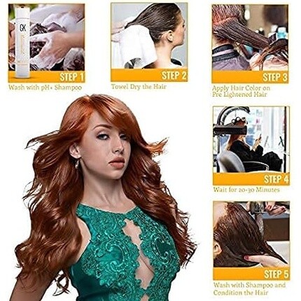 GK HAIR Global Keratin Профессиональная крем-краска для волос в тюбике 3,4 жидких унций/100 мл 900 Натуральный — фото 3