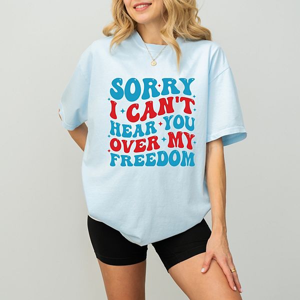 

Футболка Sorry i can't hear you over my freedom garment dyed Simply Sage Market