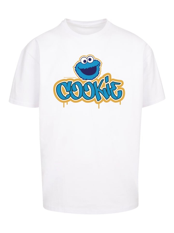 

Футболка F4NT4STIC Sesamstraße Cookie Graffiti Logo, белый