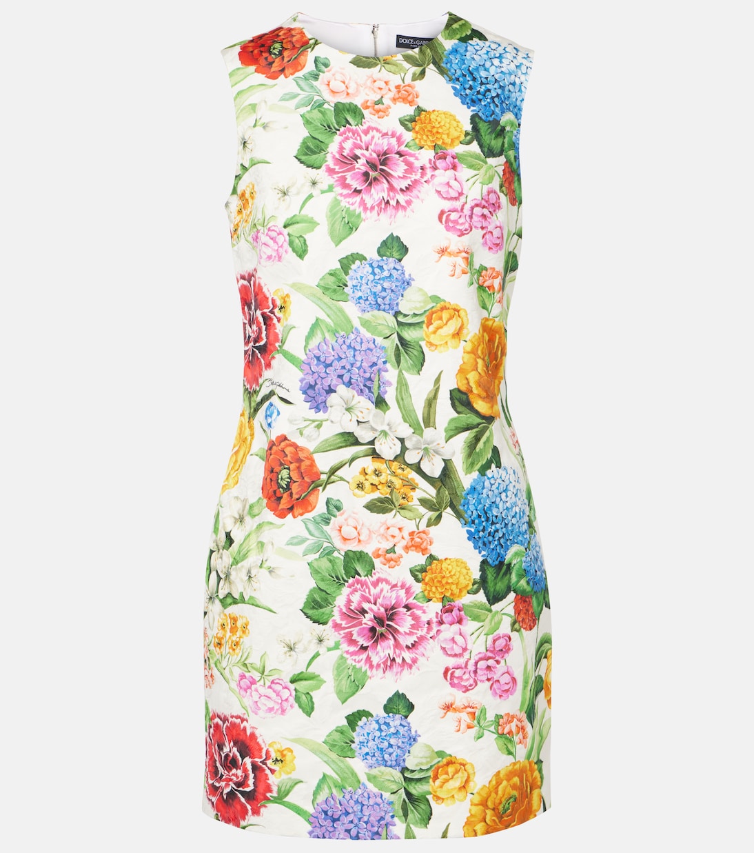 

Мини-платье из хлопка с цветочным принтом Dolce&Gabbana, Mix Fiori F.Bco