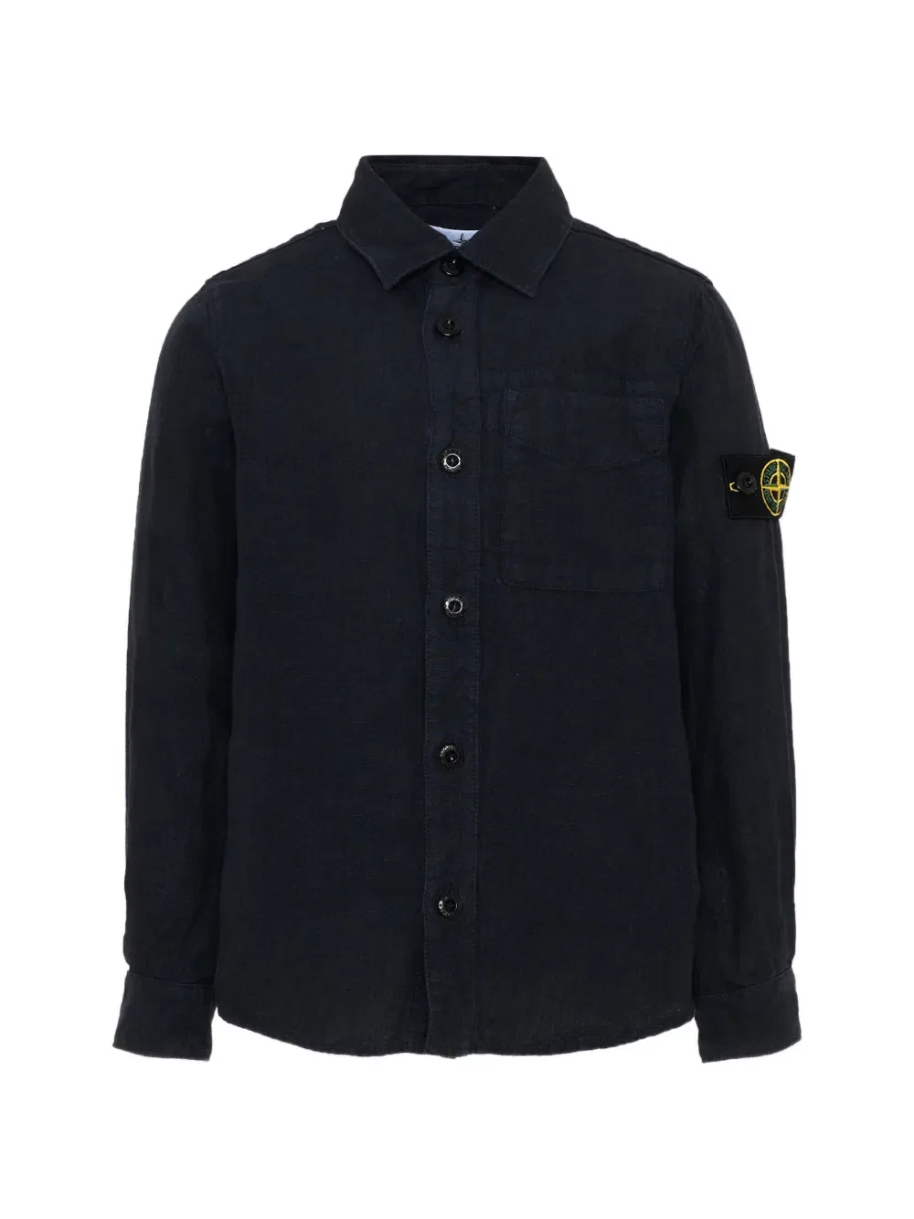Рубашка с длинными рукавами и карманом Stone Island Junior, синий