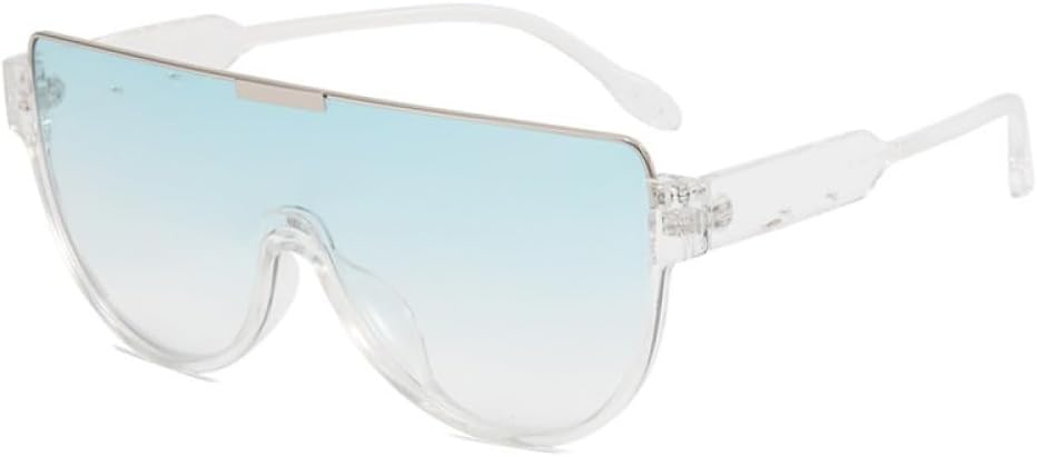 

Винтажные солнцезащитные очки в полуободковой оправе для женщин, модные солнцезащитные очки большого размера с градиентным переходом цвета, элегантные женские очки MTZJH, Clear Blue