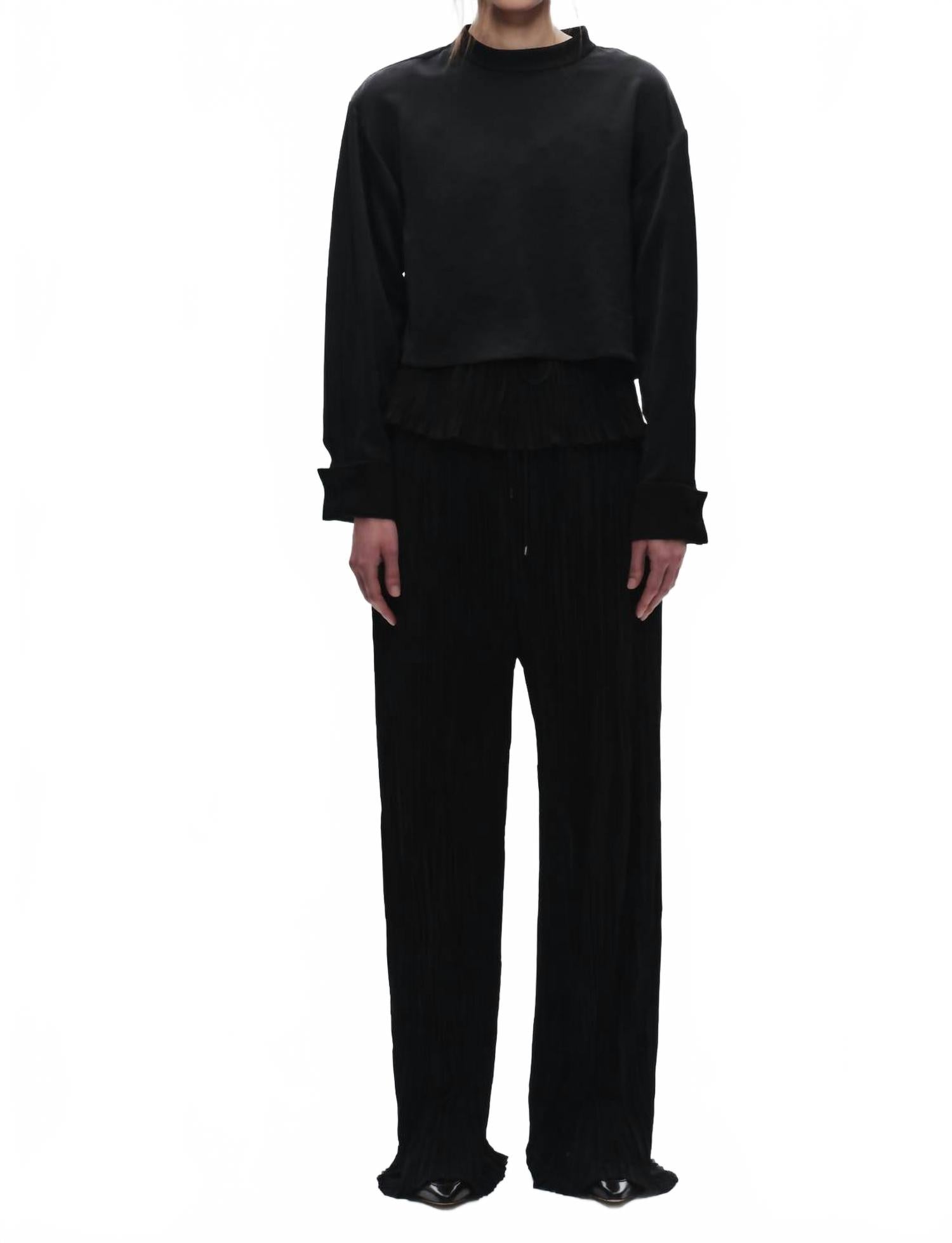 

Saint Art Топ Riggs с высоким воротником из шармеза, черный