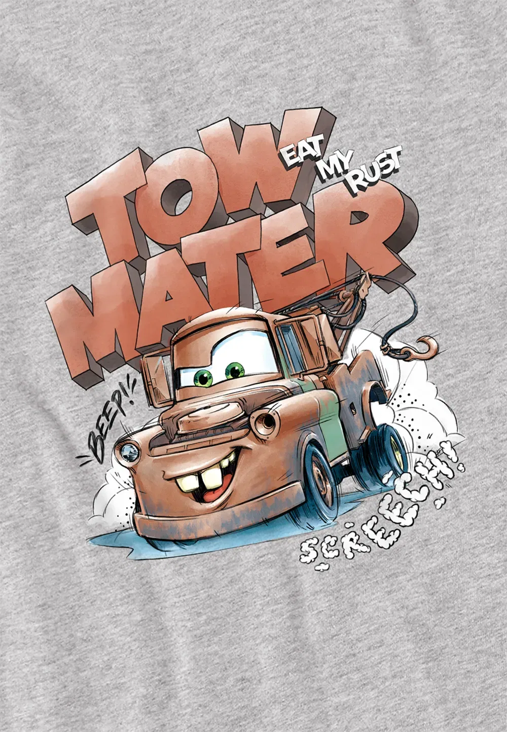 Детская футболка Cars Tow Mater Screech! Disney, серый — фото 2