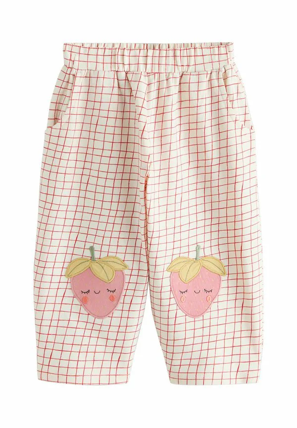 Брюки прямого кроя с декоративной отделкой. Next, Pink Strawberry