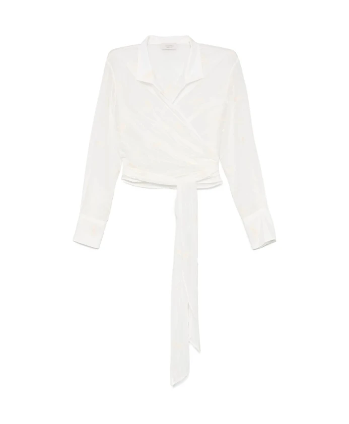 

Белая вышитая рубашка с широким воротником Mazzarelli, белый