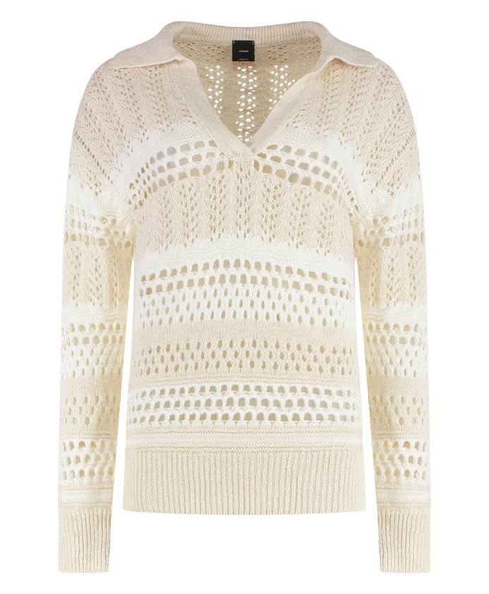 

Хлопково-Льняной свитер Gorzano Pinko, белый