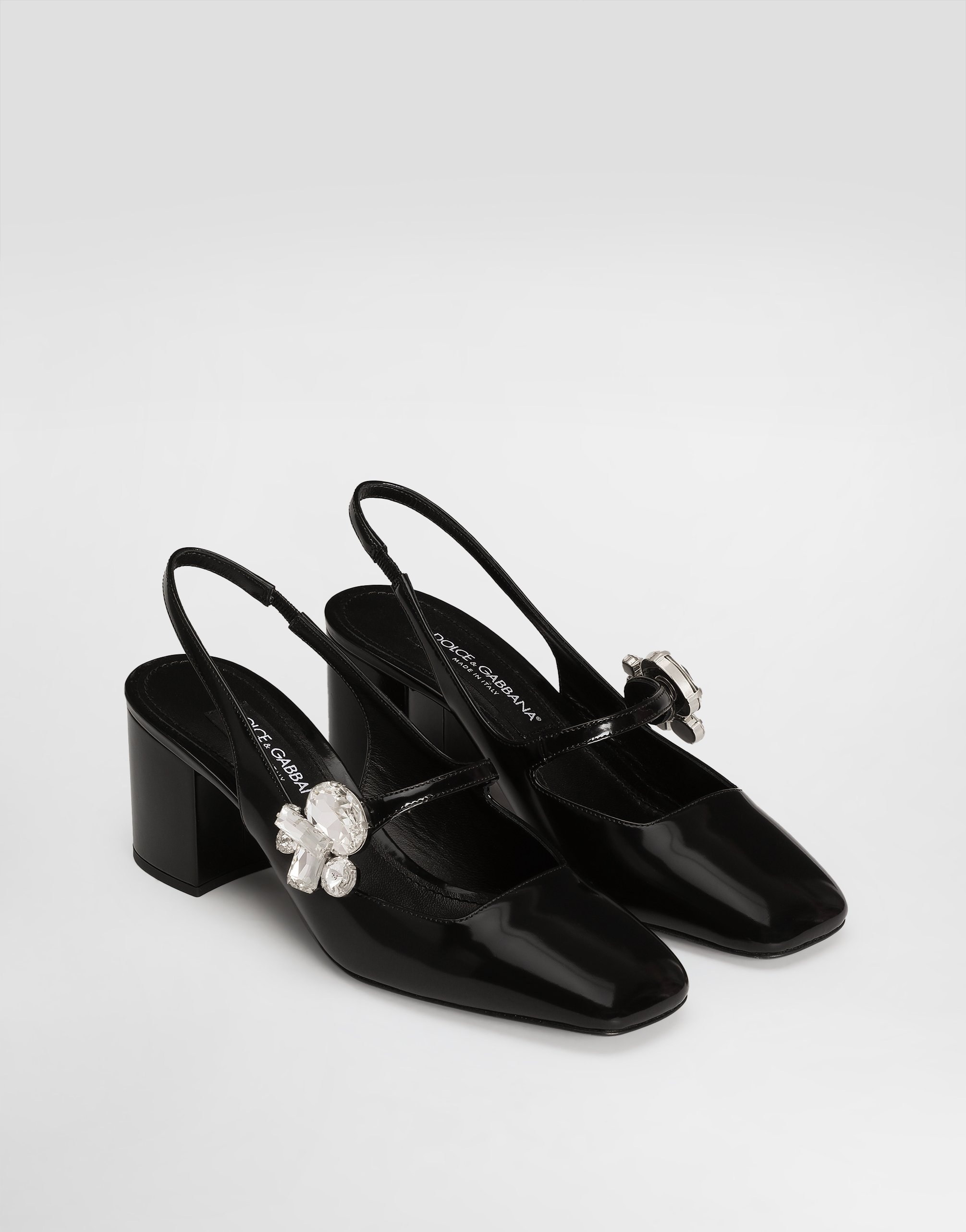 Лакированные кожаные босоножки с ремешком на пятке Dolce & Gabbana, черный — фото 2