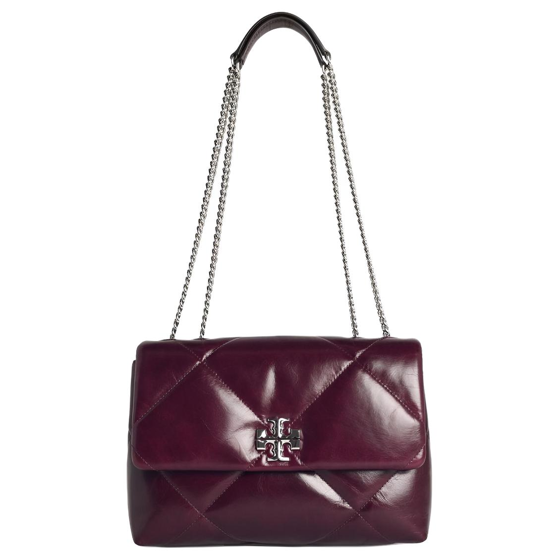 

TORY BURCH Kira Кожаная Корова, Текстильная Сумка Кроссбоди, Женская Сумка Через Плечо Темно-Пурпурная