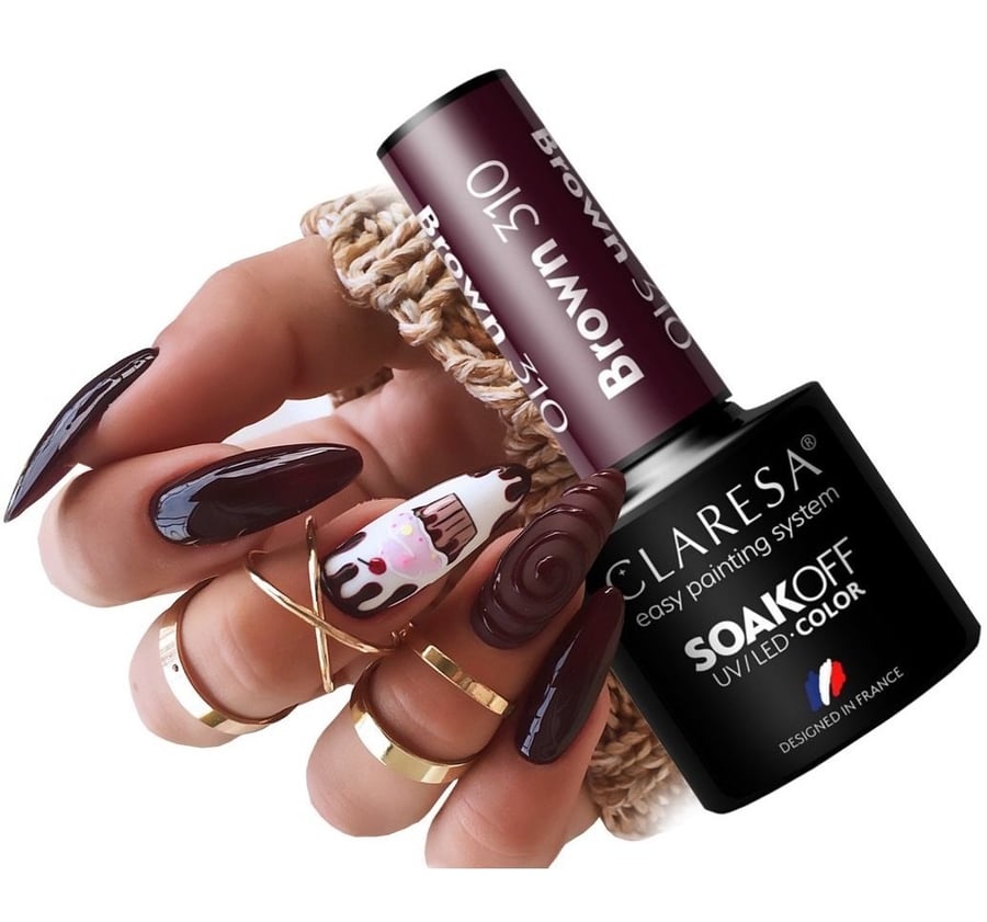 

Claresa Brown 310 Hybrid Nail Polish Hybrid Dark Burgundy 5 мл Puderek