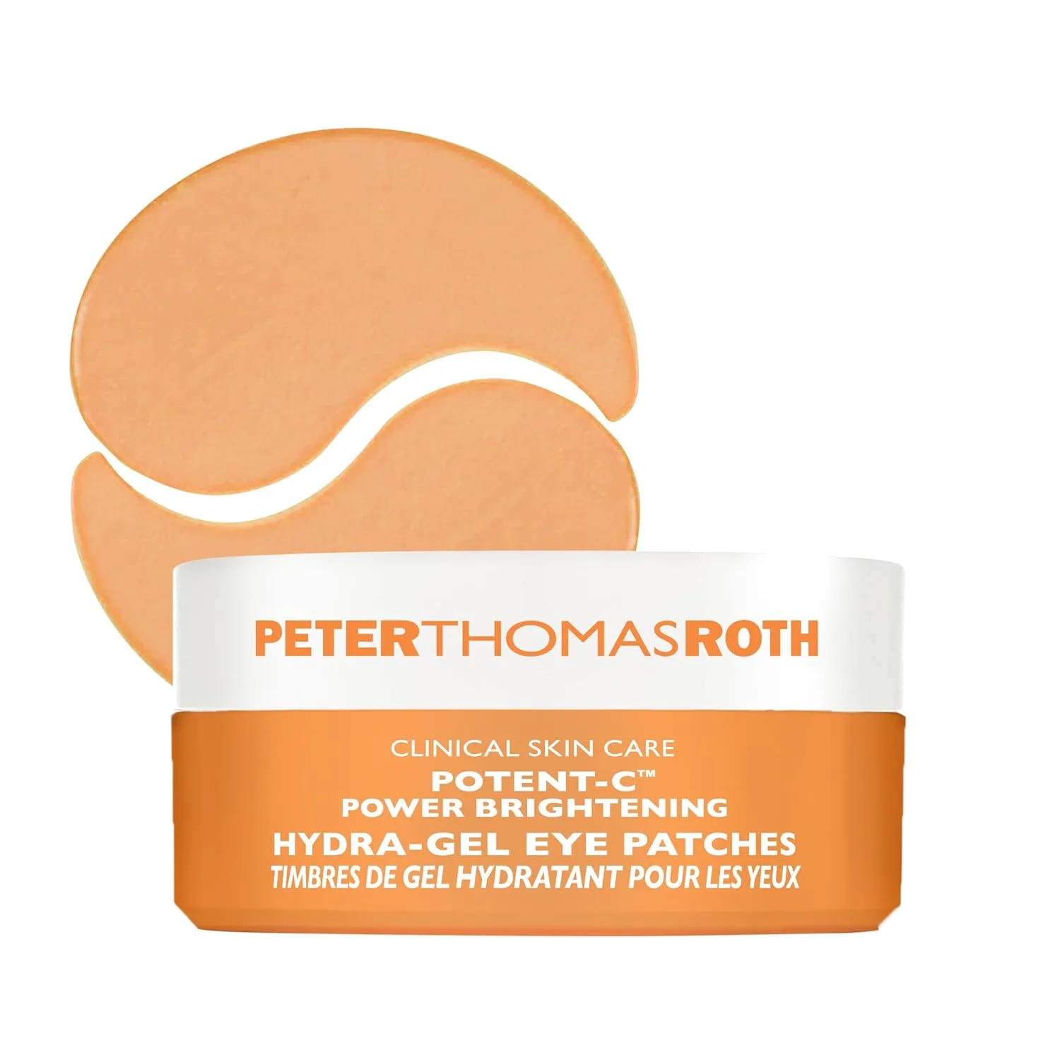 Peter Thomas Roth | Осветляющие гидрогелевые патчи для глаз Potent-C Power | Патчи-маски для кожи вокруг глаз от мешков и мелких морщин | Осветляют темные круги под глазами 60 шт. (1 шт.)