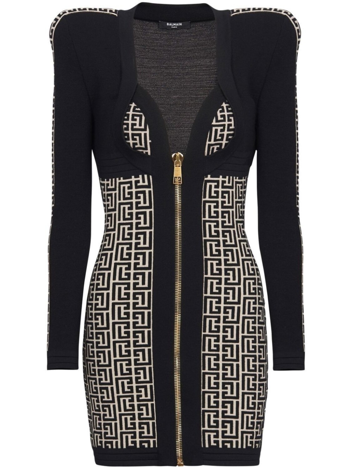 

Balmain PB monogram mini dress, черный