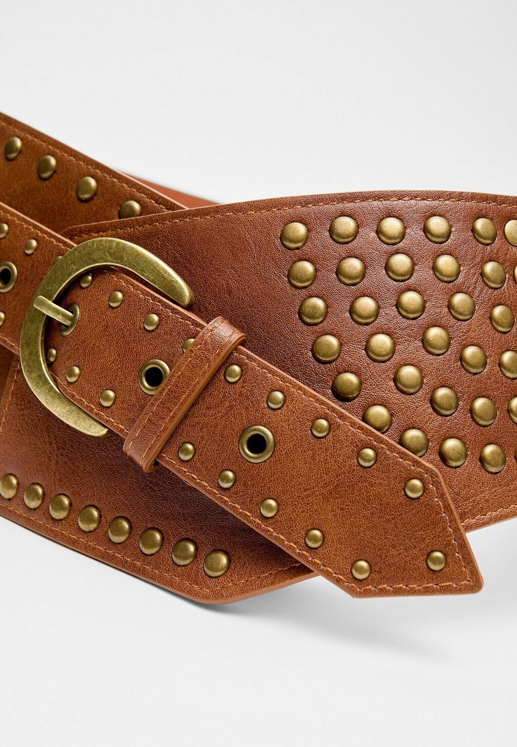 

Пояс ASYMMETRIC STUDDED Stradivarius, коричневый