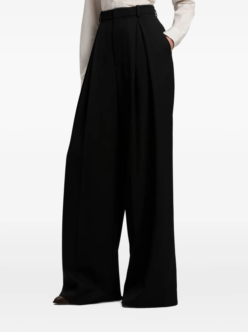 

Плиссированные брюки широкого кроя Ralph Lauren Collection, черный