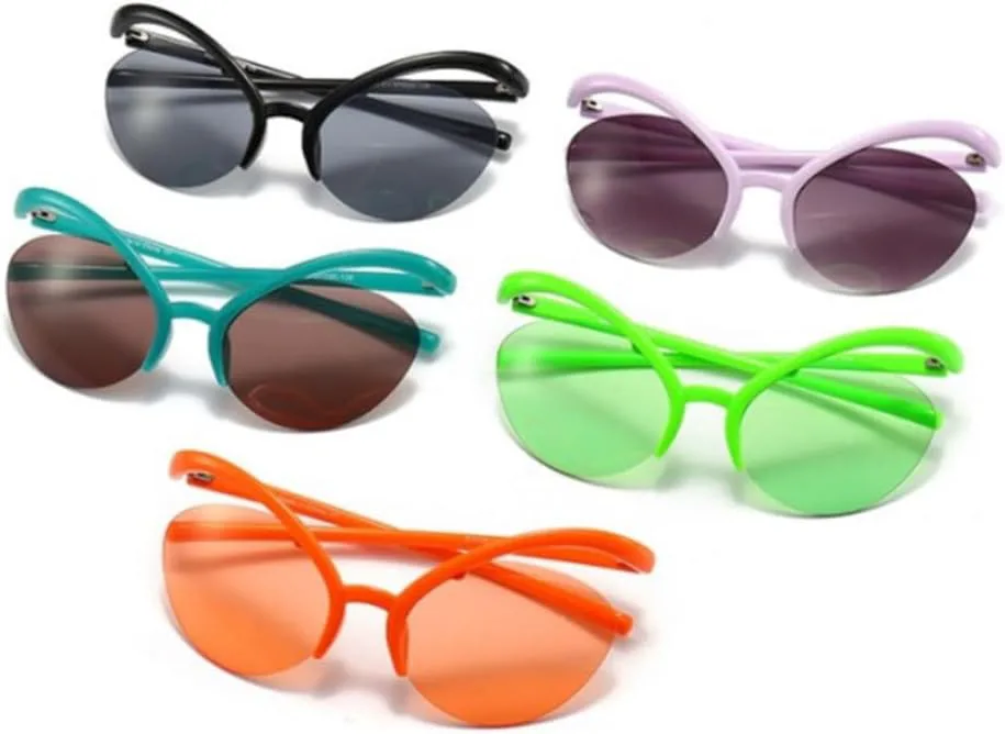 

Женские солнцезащитные очки без оправы для мужчин, оправа «кошачий глаз» конфетного цвета, солнцезащитные очки с защитой от УФ-излучения UV400 LANGSER, Orange