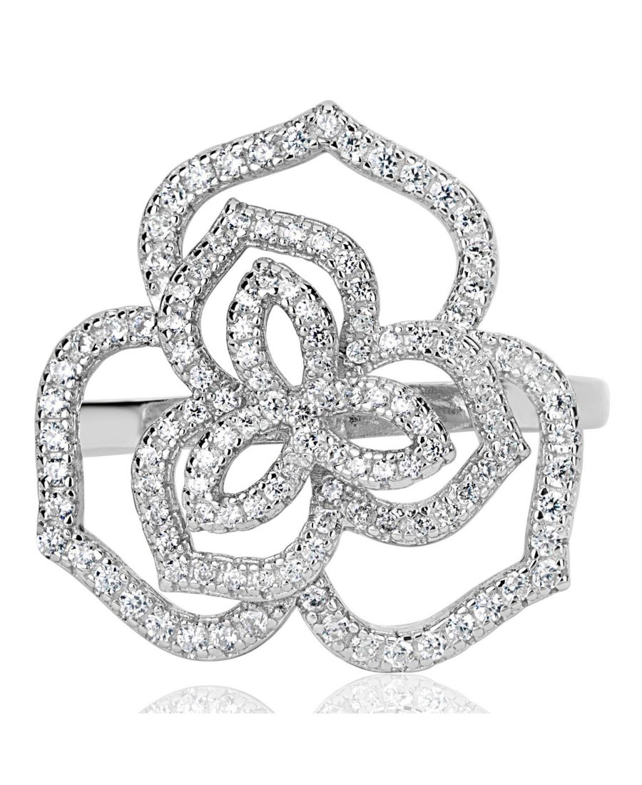 

Кольцо Suzy Levian из стерлингового серебра с кубическим цирконием в виде полевого цветка Suzy Levian New York, White