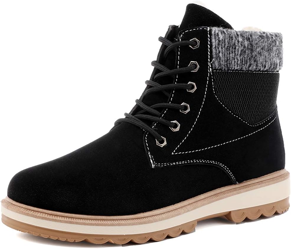 

Мужские зимние ботинки Snow, водонепроницаемые, против скольжения, с меховой подкладкой, теплые ботильоны-кроссовки для прогулок Asifn, черный