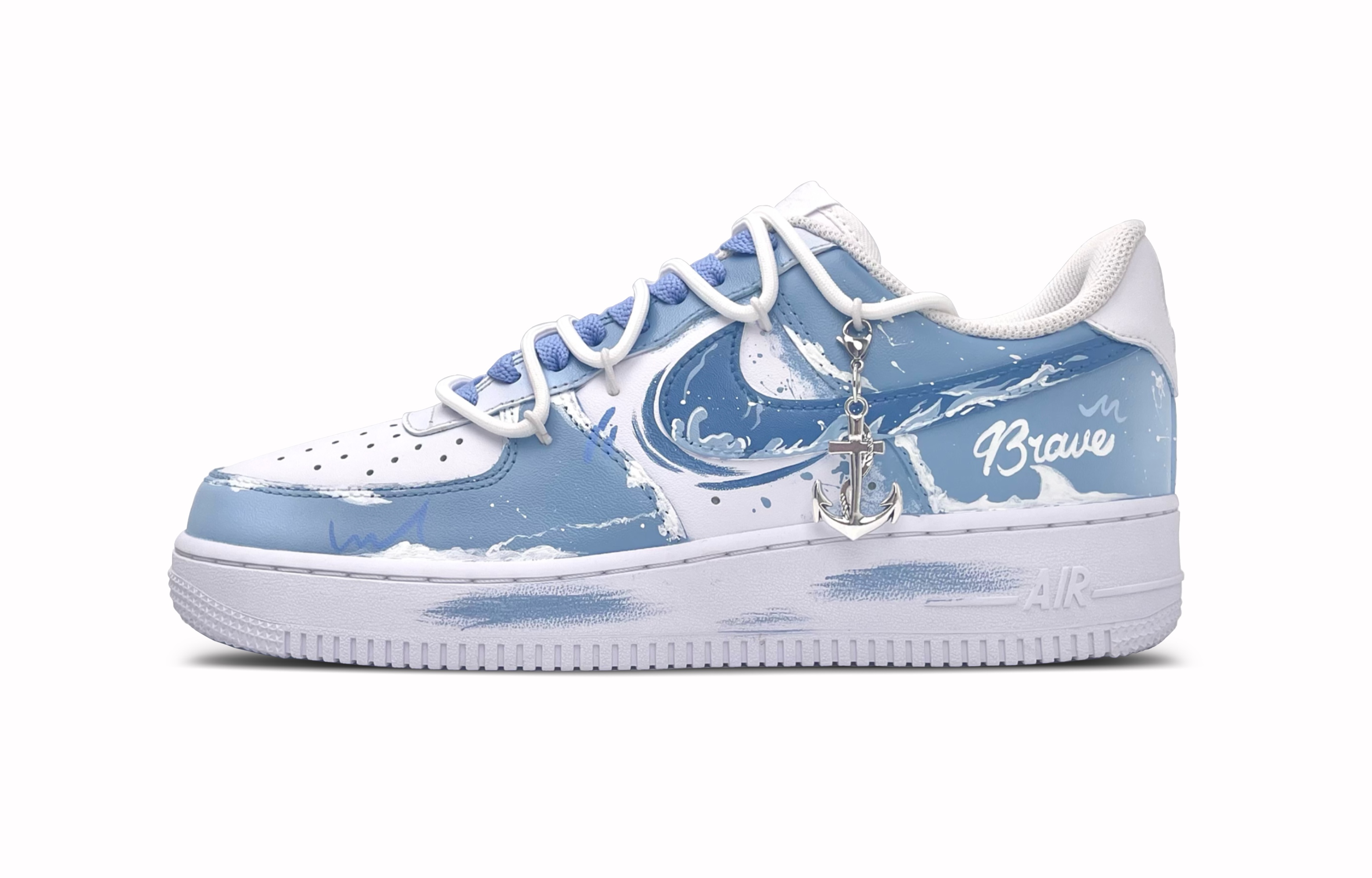 

Nike Кроссовки Air Force 1 Low Top для скейтбординга, мужские, сине-белые