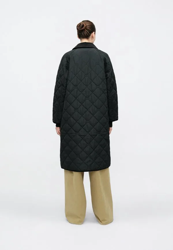 Стеганое стеганое пальто свободного кроя с флагом, зимнее пальто. Tommy Hilfiger, Black — фото 3