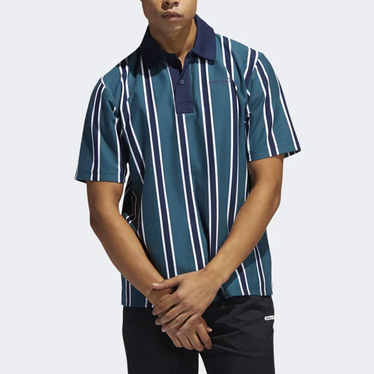 Рубашка поло мужская бирюзовая Adidas Originals, бирюзовый — фото 2