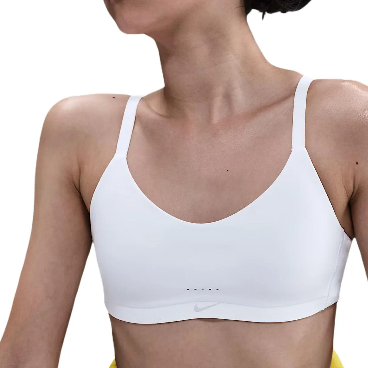 Бюстгальтер Dri Fit однотонный умеренный для подростков Nike, белый