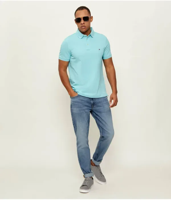 Поло 1985 slim fit Tommy Hilfiger, бирюзовый — фото 2