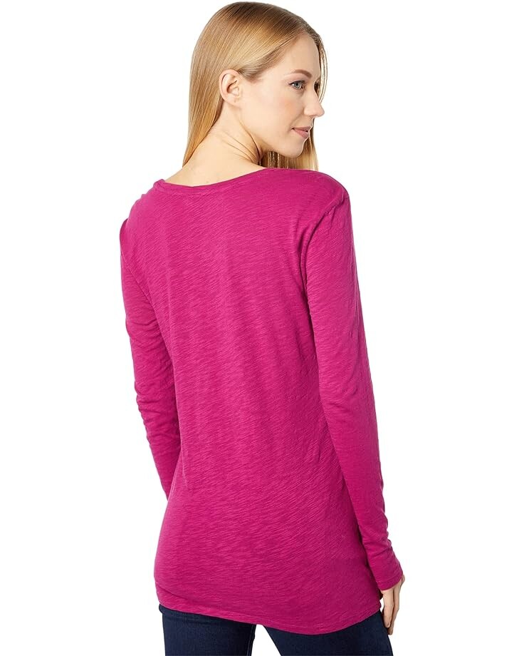 

Футболка bobi Los Angeles Slubbed Jersey Long Sleeve Knot Tee, цвет Dark Fuchsia