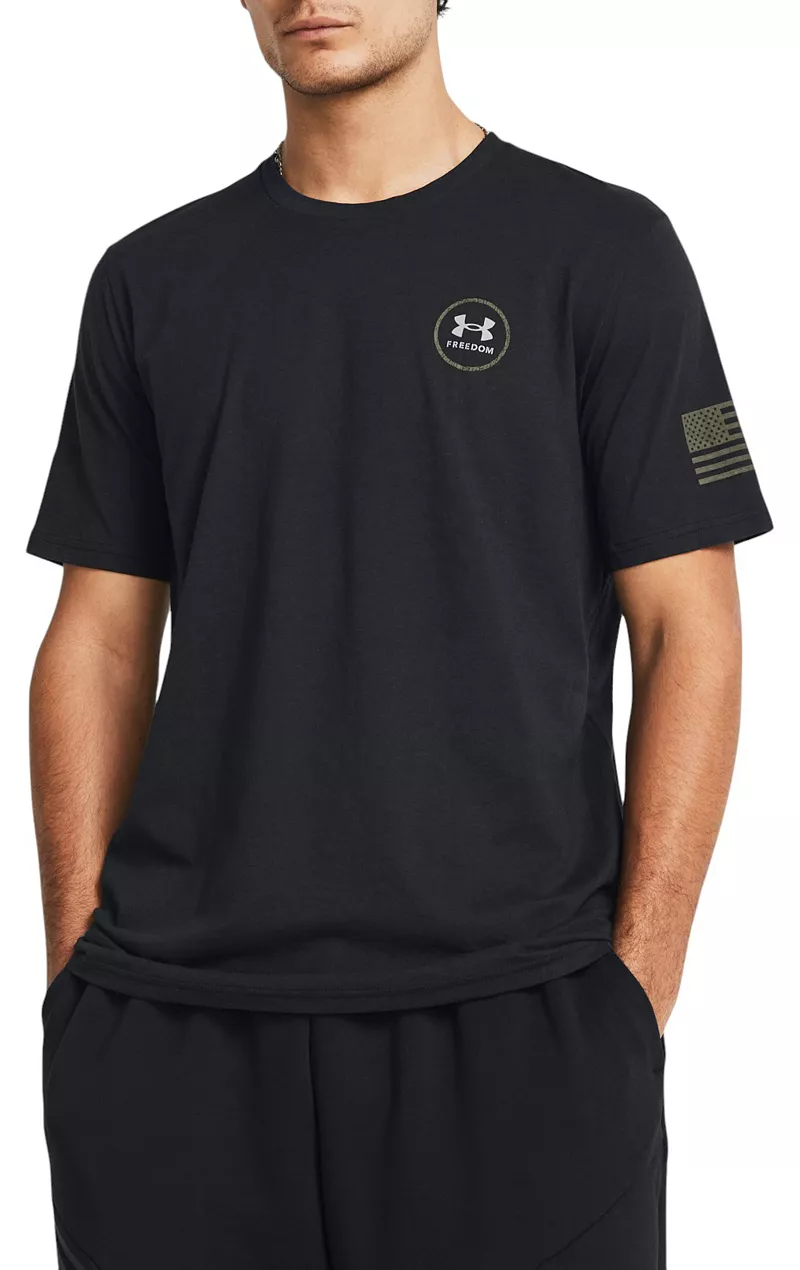 

Мужская футболка с короткими рукавами и рисунком Under Armour Freedom Mission Made, цвет Black/Marine Od Green