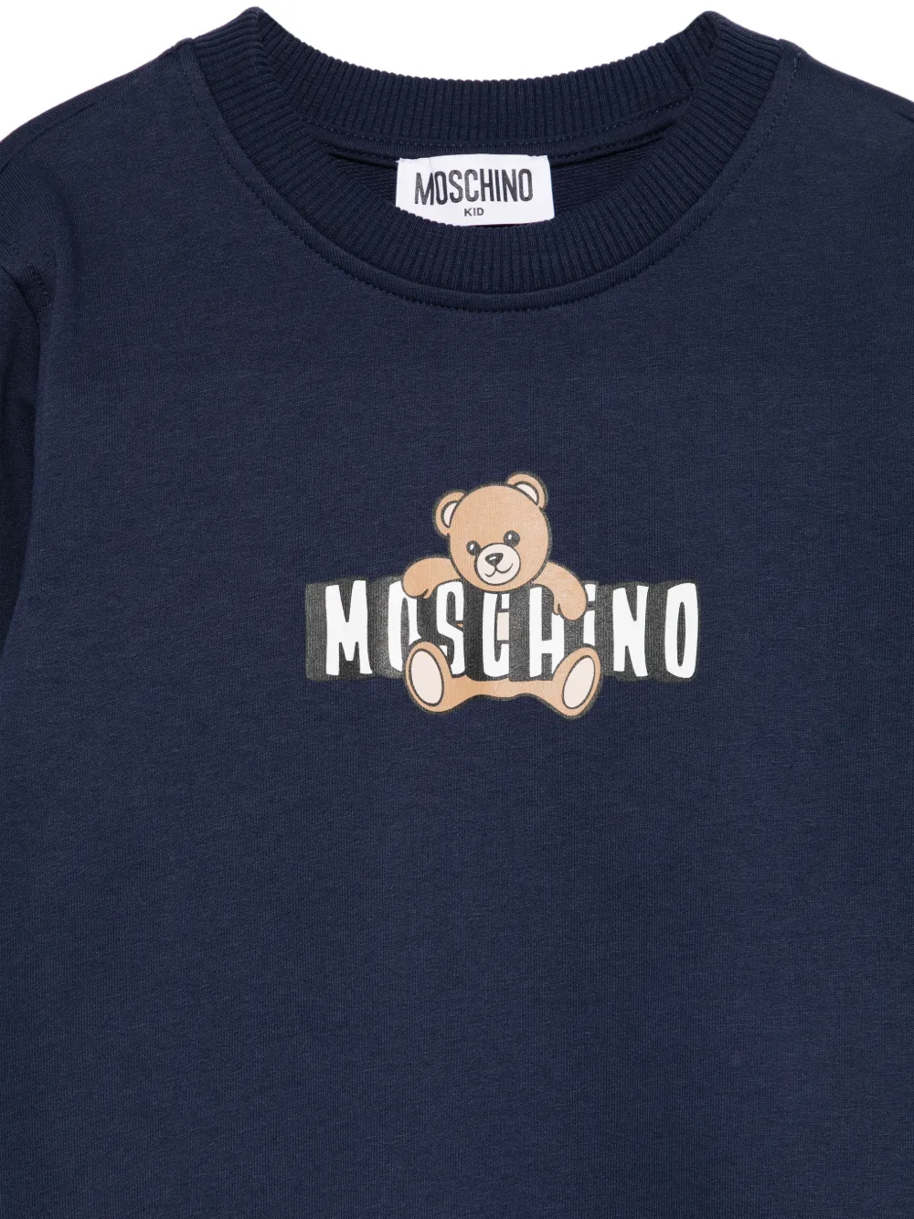 Свитшот с графическим изображением Тедди Moschino Kids, синий — фото 3