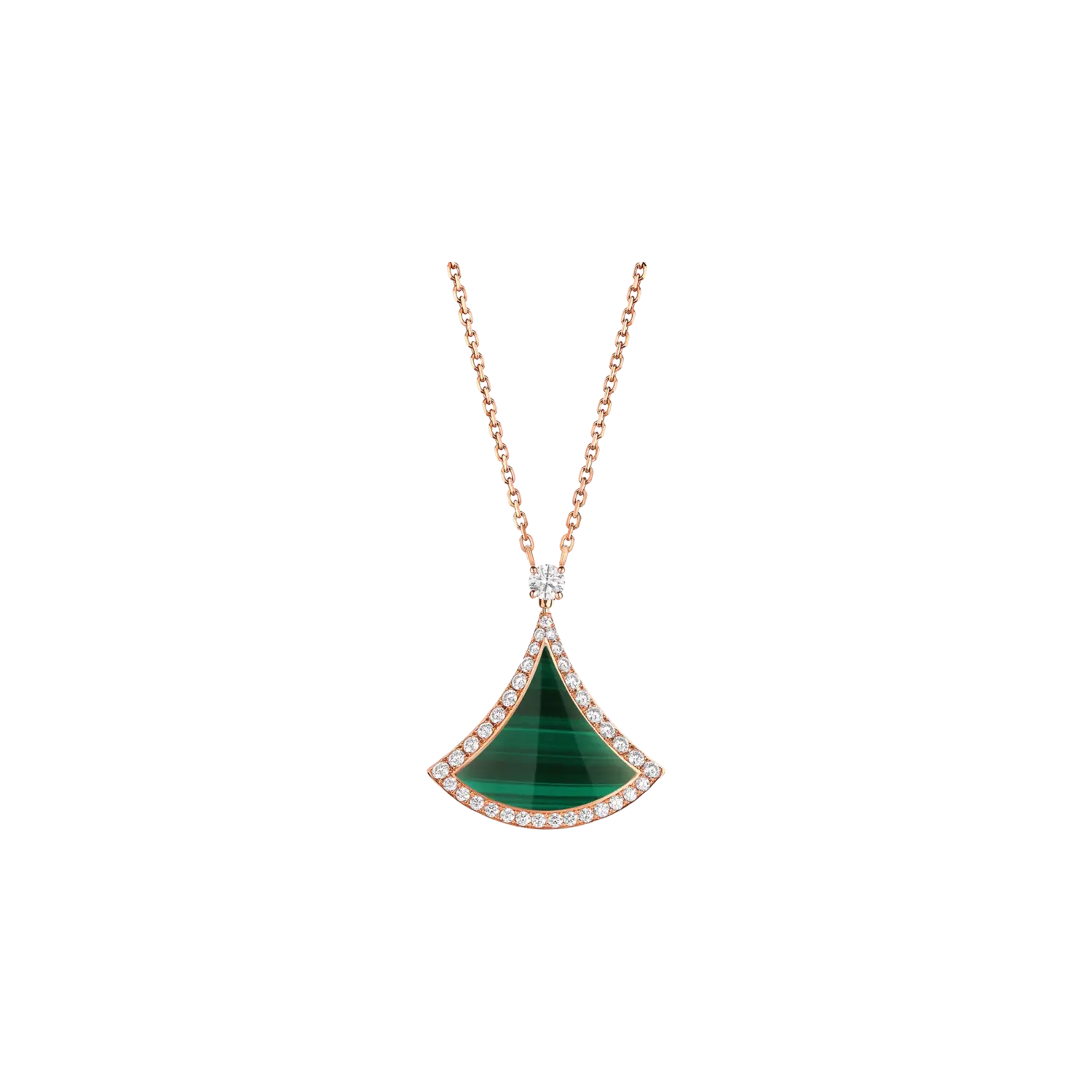 

Колье Bulgari Divas' dream из розового золота 18 карат с малахитом и бриллиантами