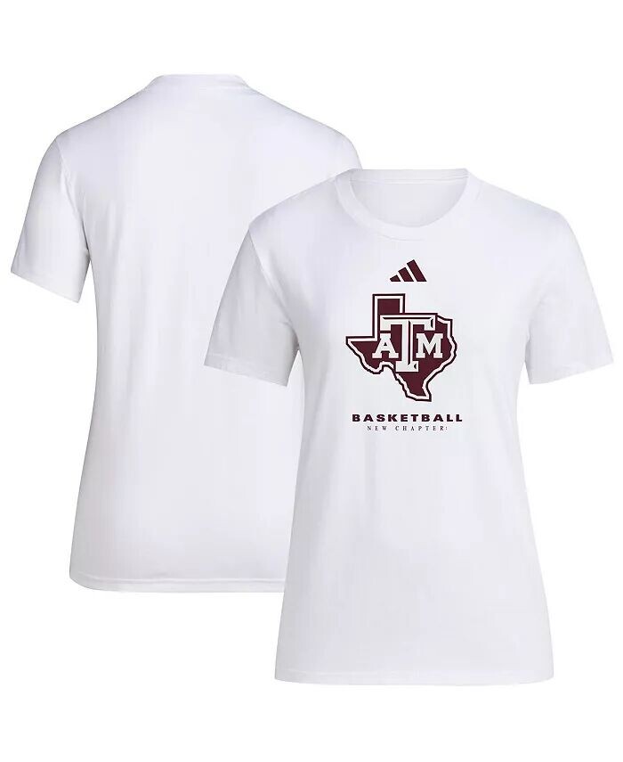 

Женская белая футболка Texas AM Aggies Bench adidas