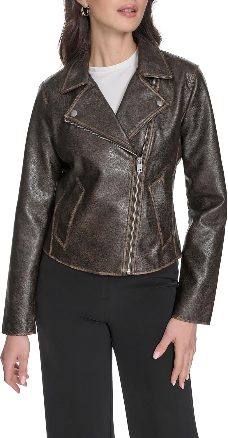 

Levi's Женская кожаная куртка-косуха с прорезными карманами, Vintage Grainy Brown
