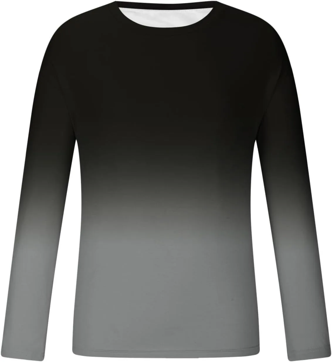Мужская футболка с длинным рукавом Casual Ombre Color Loose Fit Graphic Tee — фото 4