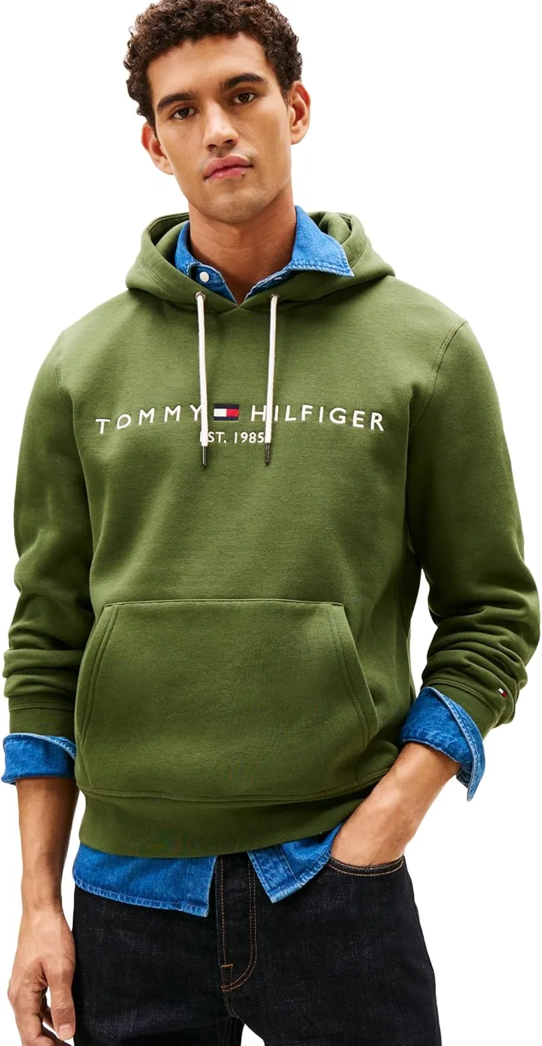 Худи мужское с вышитым логотипом Tommy Hilfiger, Mountain Pine