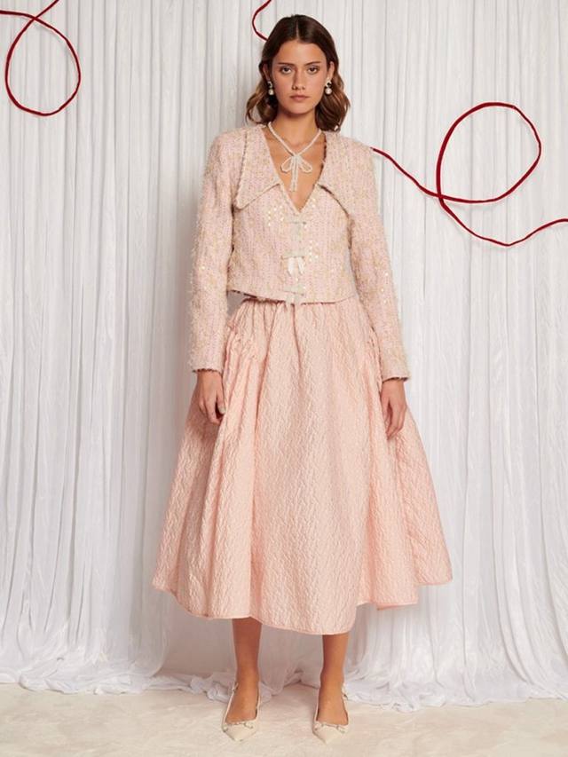 

Сон в джакардовой текстурированной миди-юбке Sister Jane, Pink