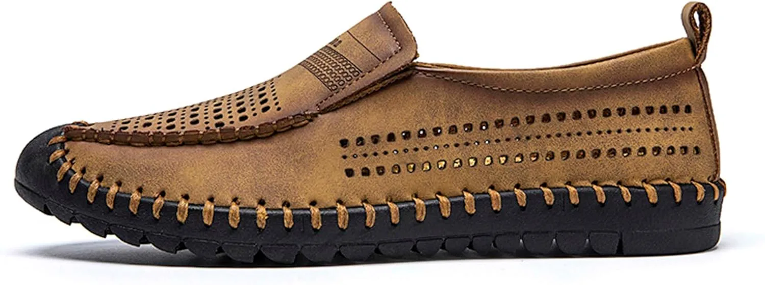 

Мужские дышащие прогулочные туфли Комфортные повседневные кожаные туфли Легкие мокасины Ретро деловые офисные туфли С вырезами повседневные кожаные туфли Для активного отдыха, пеших прогулок и вождения DZBAJRQM, коричневый