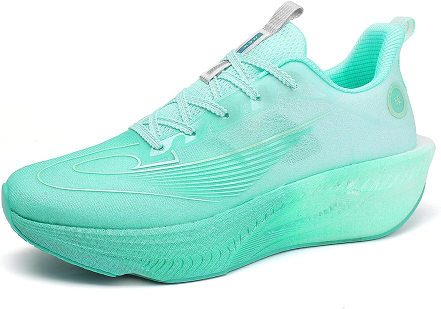 

Мужские кроссовки с толстой подошвой, легкие, дышащие, с сетчатым верхом, повседневные спортивные, с шнуровкой, нескользящие и амортизирующие, подходят для уличного спорта и тренировок в зале Qaoterod, зеленый